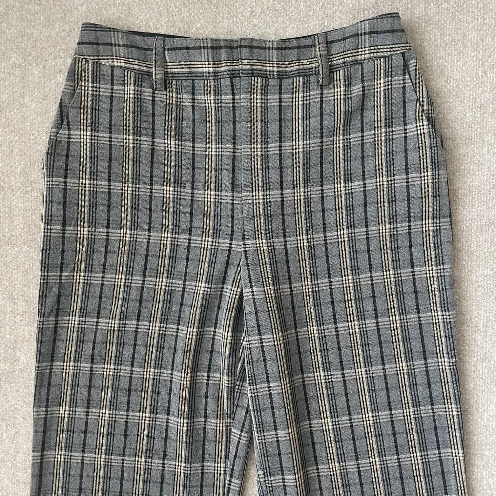 Express x negin mirsalehi Pants Womens 10 Grey Tan Black Plaid Straight Leg